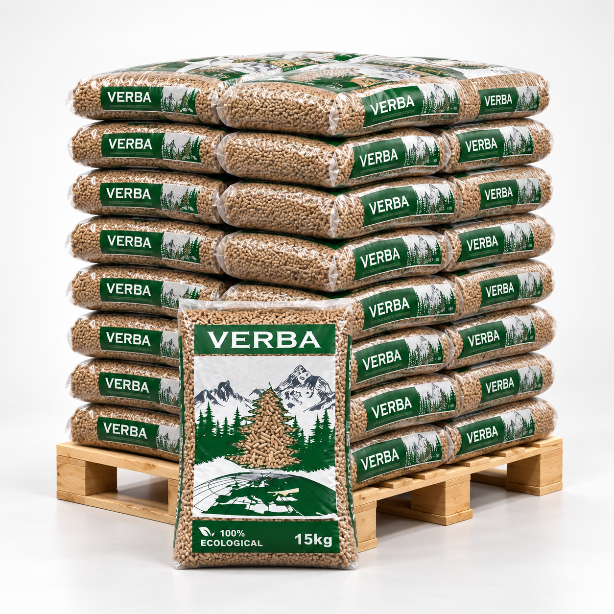 25830e2b-495d-45a8-ae92-a5f652b79c23.png Verba Holzpellets – 70 × 15 kg Palette (1.050 kg) – 100 % Nadelholz, ENplus A1 – Image 1