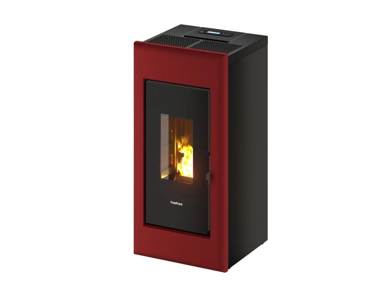 Freepoint Pelletofen One Airtight Stahl Bordeaux 7 kW