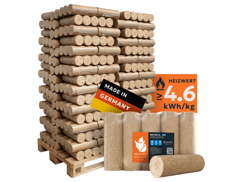 image-7.png Heizfuxx Nestro XL Blue Holzbriketts Nadelholz 10kg x 96 Gebinde 960kg Palette – Image 1